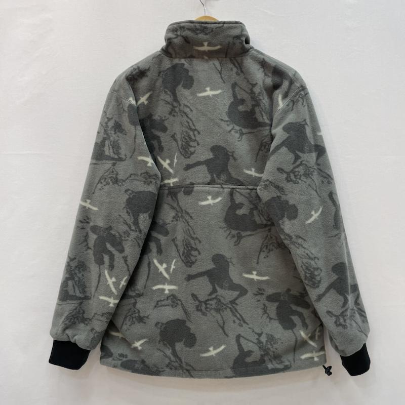 ワイルドシングス WILD THINGS トレーナー 長袖 ハーフジップ フリース プルオーバー カエル 総柄 M 灰 / グレー / gray メンズ USED 古着 中古 50167331