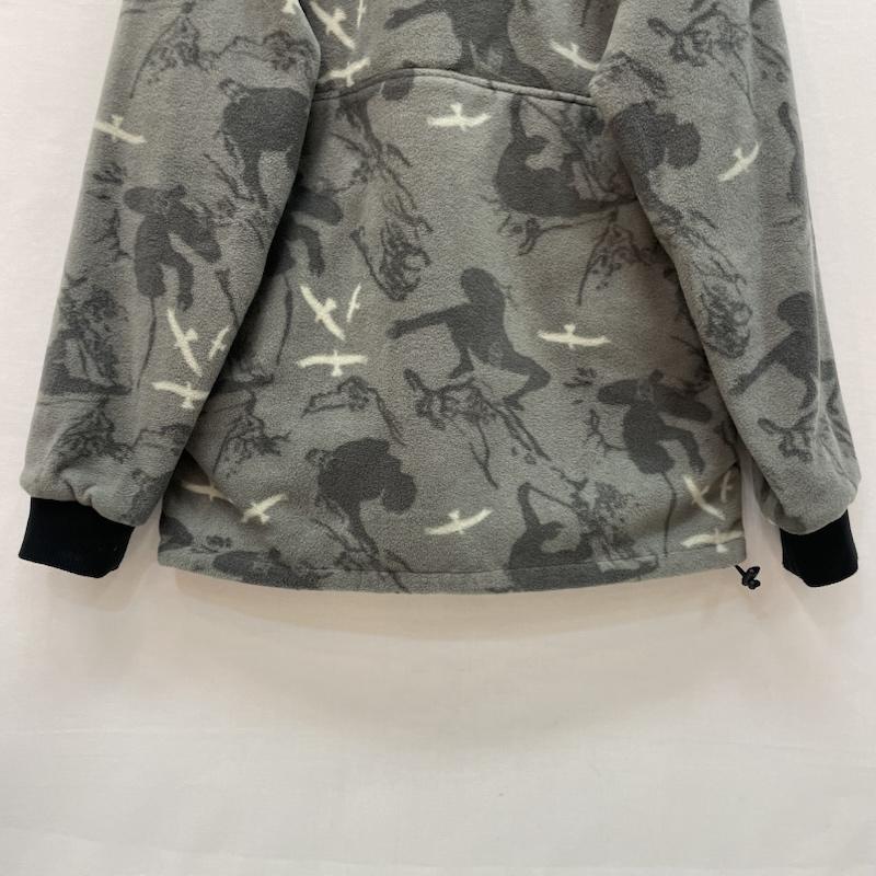 ワイルドシングス WILD THINGS トレーナー 長袖 ハーフジップ フリース プルオーバー カエル 総柄 M 灰 / グレー / gray メンズ USED 古着 中古 50167331