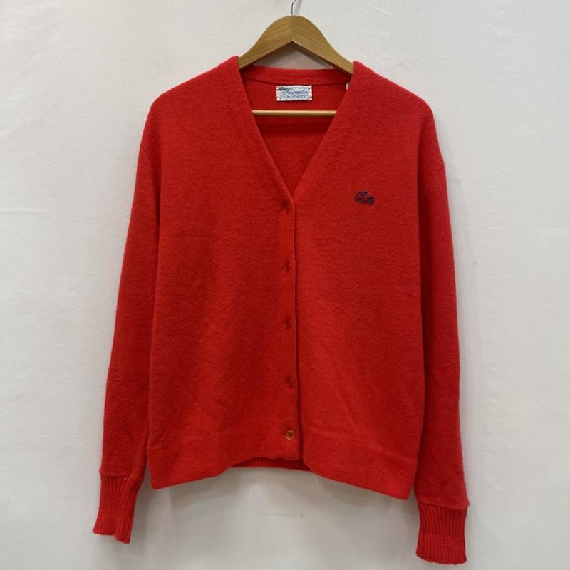 ラコステ LACOSTE カーディガン 長袖 60s 70s ヘイメーカー オルロン アクリル 青ワニ ヴィンテージ - 赤 / レッド / red レディース USED 古着 中古 50167332