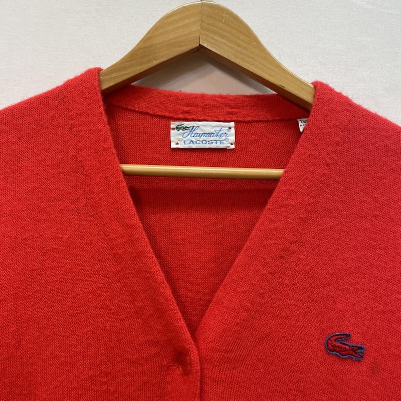 ラコステ LACOSTE カーディガン 長袖 60s 70s ヘイメーカー オルロン アクリル 青ワニ ヴィンテージ - 赤 / レッド / red レディース USED 古着 中古 50167332