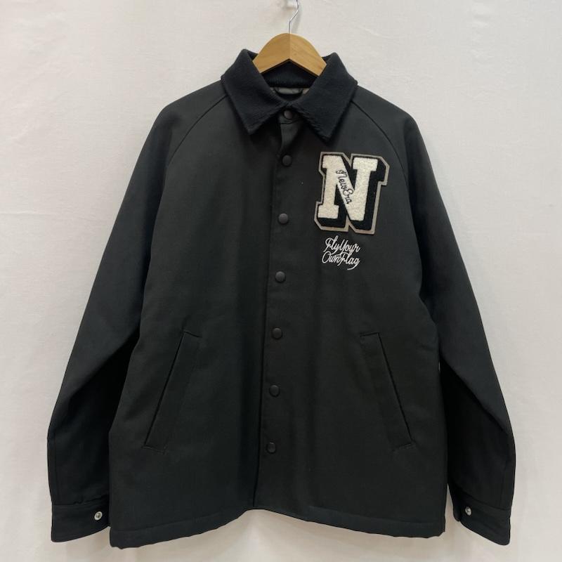 ニューエラ NEW ERA ジャケット、上着 ジャンパー、ブルゾン ウール コーチ ジャケット フロント N ワッペン 裏地 キルティング L 無地 X カモフラージュ柄・迷彩 黒 / ブラック / black メンズ USED 古着 中古 50167338