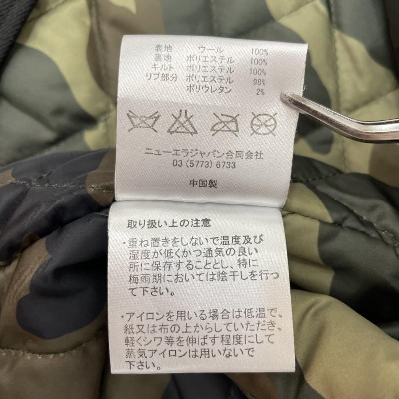 ニューエラ NEW ERA ジャケット、上着 ジャンパー、ブルゾン ウール コーチ ジャケット フロント N ワッペン 裏地 キルティング L 無地 X カモフラージュ柄・迷彩 黒 / ブラック / black メンズ USED 古着 中古 50167338