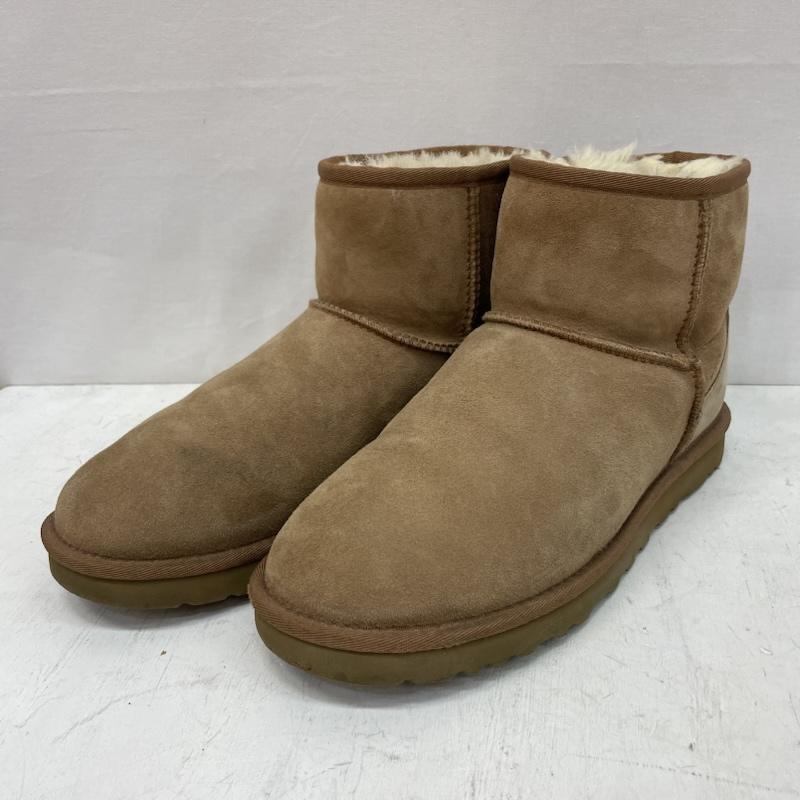 アグ UGG ブーツ ショートブーツ ミニ ムートン ブーツ クラシックミニII チェスナット シープ スキン ボア 27.0cm キャメル / キャメル / メンズ USED 古着 中古 50167341