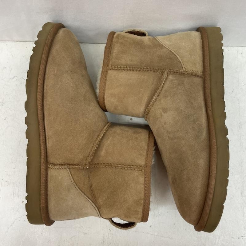 アグ UGG ブーツ ショートブーツ ミニ ムートン ブーツ クラシックミニII チェスナット シープ スキン ボア 27.0cm キャメル / キャメル / メンズ USED 古着 中古 50167341