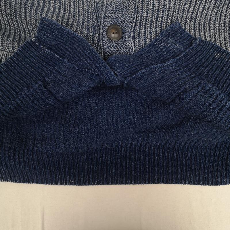 デニムアンドサプライラルフローレン DENIM & SUPPLYRALPHLAUREN カーディガン 長袖 ウォッシュ リペア加工 ショールカラー ニット カーディガン 788504689001 M インディゴ / インディゴ / Indigo メンズ USED 古着 中古 50167343