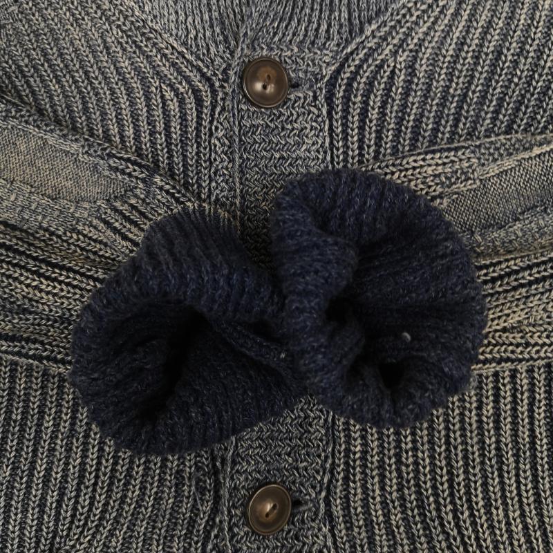 デニムアンドサプライラルフローレン DENIM & SUPPLYRALPHLAUREN カーディガン 長袖 ウォッシュ リペア加工 ショールカラー ニット カーディガン 788504689001 M インディゴ / インディゴ / Indigo メンズ USED 古着 中古 50167343
