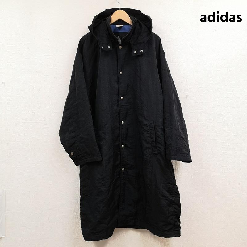 アディダス adidas ジャケット、上着 ジャンパー、ブルゾン スナップボタン ビックロゴ キルティング ロング モッズコート ベンチコート 黒 / ブラック / black メンズ USED 古着 中古 50167346
