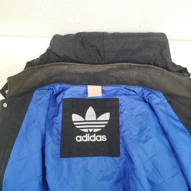アディダス adidas ジャケット、上着 ジャンパー、ブルゾン スナップボタン ビックロゴ キルティング ロング モッズコート ベンチコート 黒 / ブラック / black メンズ USED 古着 中古 50167346