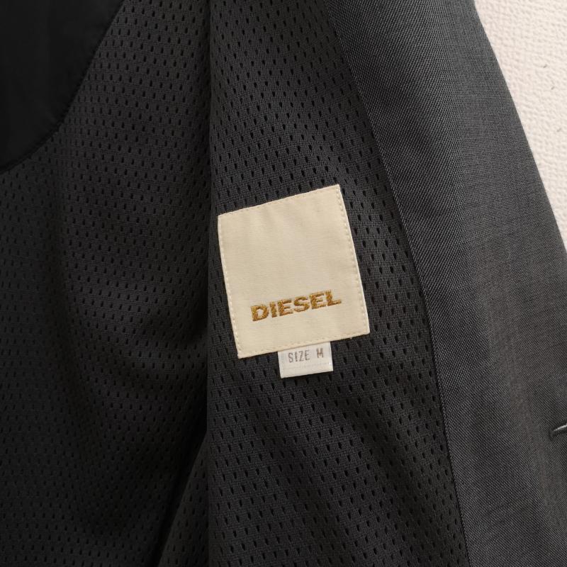 ディーゼル DIESEL ジャケット、上着 ジャケット、ブレザー エンブレムロゴ ライン 2つボタン シングルブレスト ブレザー テーラード ジャケット M チャコールグレー / チャコールグレー / メンズ USED 古着 中古 50167350