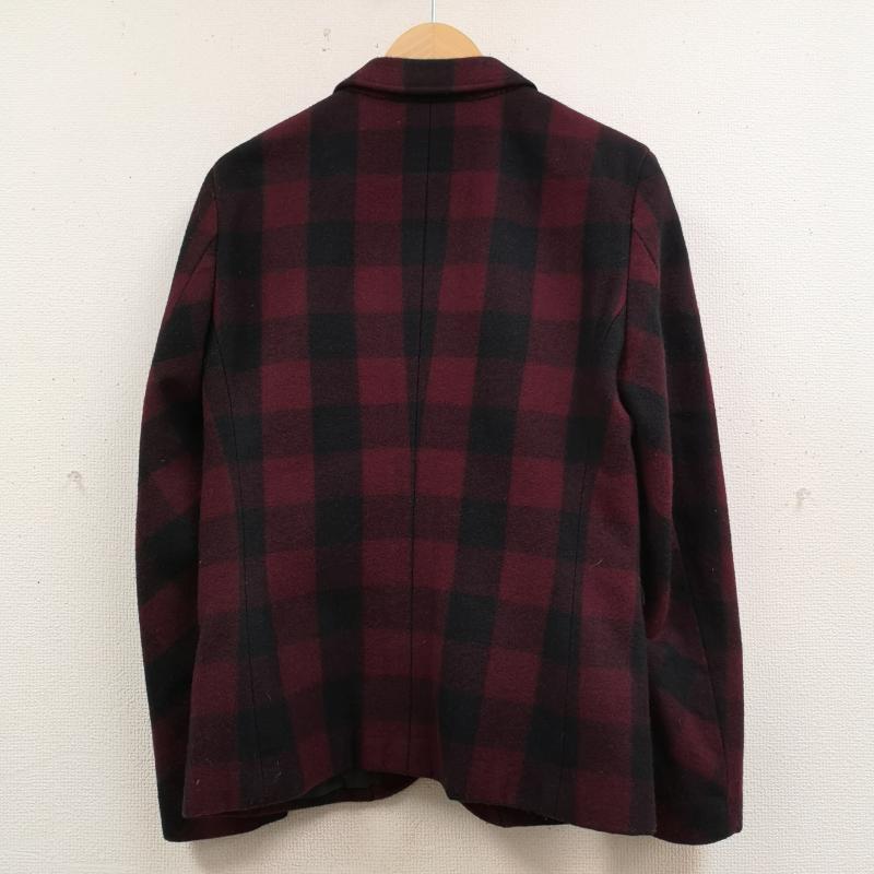 ブラックバレット バイ ニールバレット BLACKBARRETT by NEIL BARRETT ジャケット、上着 ジャケット、ブレザー シングルブレスト ブロックチェック 2つボタン ウール テーラード ジャケット 4MR17-120-18 2 えんじ / ワインレッド / dark red メンズ USED 古着 中古 50167351