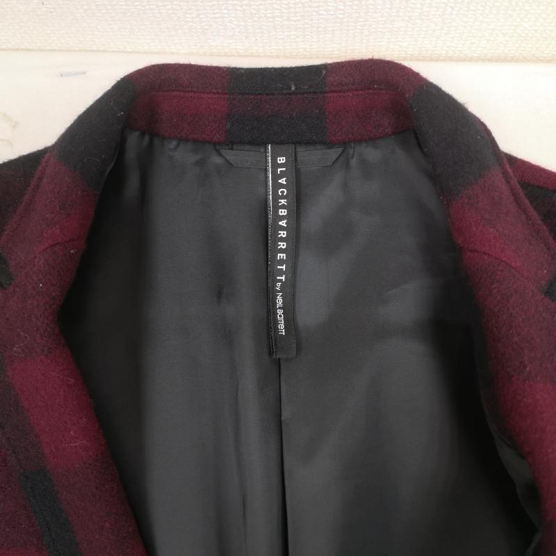 ブラックバレット バイ ニールバレット BLACKBARRETT by NEIL BARRETT ジャケット、上着 ジャケット、ブレザー シングルブレスト ブロックチェック 2つボタン ウール テーラード ジャケット 4MR17-120-18 2 えんじ / ワインレッド / dark red メンズ USED 古着 中古 50167351