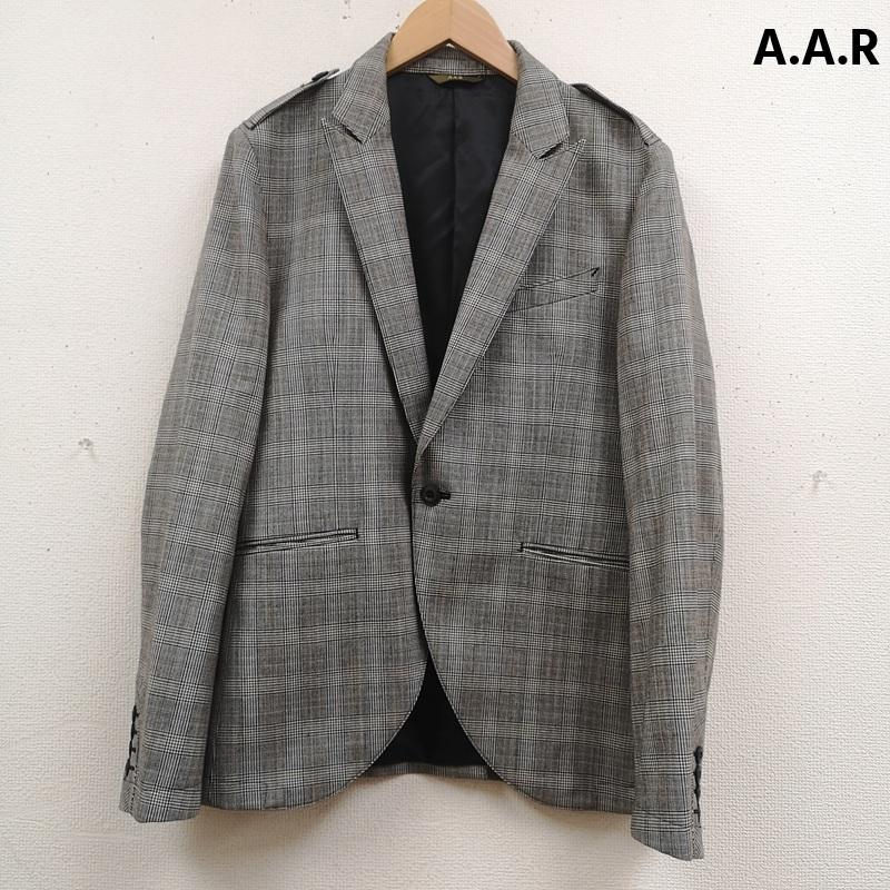 アール A.A.R ジャケット、上着 ジャケット、ブレザー グレンチェック エポレット シングルブレスト ブレザー テーラード ジャケット X560245 M 灰 / グレー / gray メンズ USED 古着 中古 50167353
