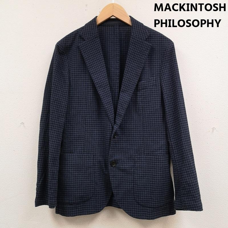 マッキントッシュ フィロソフィー MACKINTOSH PHILOSOPHY ジャケット、上着 ジャケット、ブレザー チェック柄 シングルブレスト 2つボタン ブレザー テーラード ジャケット H1E32-751-28 36 青 / ブルー / blue X 黒 / ブラック / black メンズ USED 古着 中古 50167354