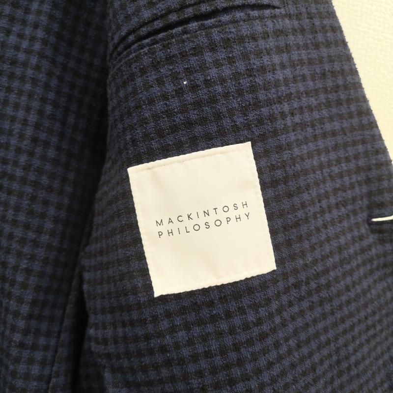 マッキントッシュ フィロソフィー MACKINTOSH PHILOSOPHY ジャケット、上着 ジャケット、ブレザー チェック柄 シングルブレスト 2つボタン ブレザー テーラード ジャケット H1E32-751-28 36 青 / ブルー / blue X 黒 / ブラック / black メンズ USED 古着 中古 50167354