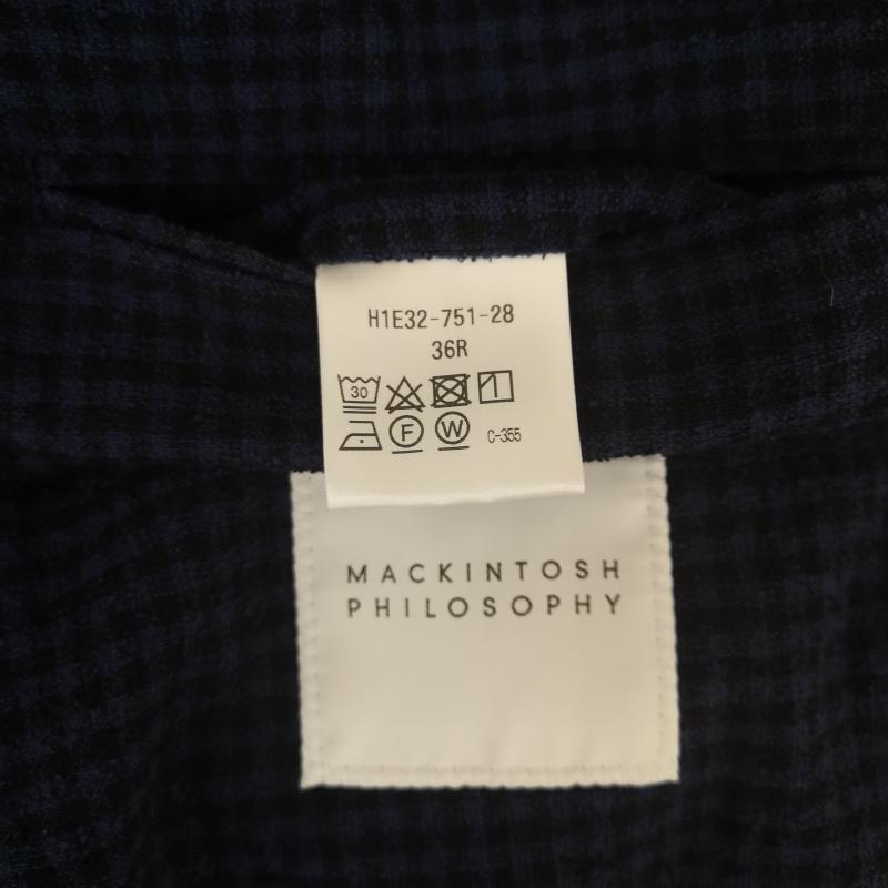 マッキントッシュ フィロソフィー MACKINTOSH PHILOSOPHY ジャケット、上着 ジャケット、ブレザー チェック柄 シングルブレスト 2つボタン ブレザー テーラード ジャケット H1E32-751-28 36 青 / ブルー / blue X 黒 / ブラック / black メンズ USED 古着 中古 50167354