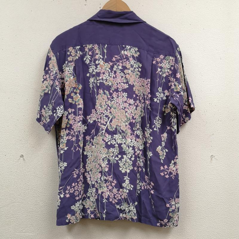 サンサーフ SUN SURF シャツ、ブラウス 半袖 CHERRY BLOSSOMS しだれ桜 花 和柄 バンブーボタン 半袖 アロハ シャツ SS30982 M 紫 / パープル / purple メンズ USED 古着 中古 50167358