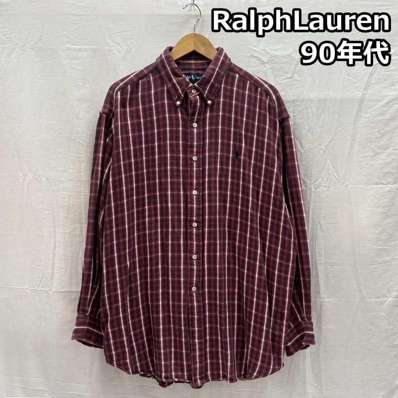 ラルフローレン RALPHLAUREN シャツ、ブラウス 長袖 90年代 ビンテージ BLARE チェック柄 長袖 フランネル シャツ 90s VINTAGE LL チェック メンズ USED 古着 中古 50167361