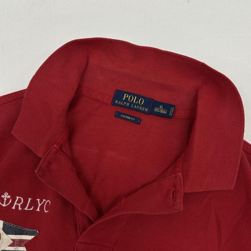 ポロラルフローレン POLO RALPH LAUREN ポロシャツ 半袖 CUSTOM FIT ビッグポニー 鹿の子 半袖 ポロシャツ XL 赤 / レッド / red メンズ USED 古着 中古 50167363