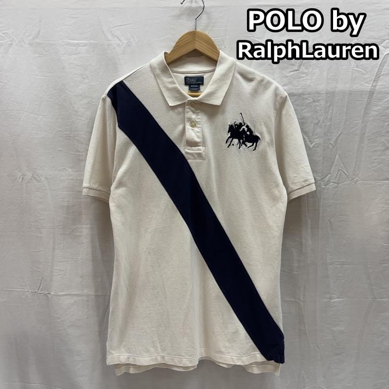 ポロラルフローレン POLO RALPH LAUREN ポロシャツ 半袖 ポロプレイヤー ビッグポニー 鹿の子 半袖 ポロシャツ XL 白 / ホワイト / white X 紺 / ネイビー / navy ボーイズ USED 古着 中古 50167366