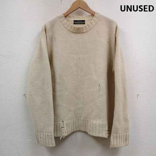 アンユーズド UNUSED ニット、セーター 長袖 2020AW ダメージ加工 3ゲージ クルーネック ニット セーター US1925 2 白 / ホワイト / white メンズ USED 古着 中古 50167368