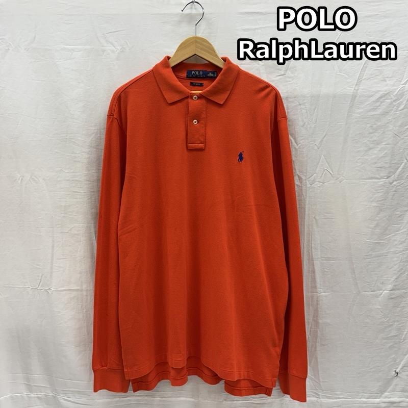 ポロラルフローレン POLO RALPH LAUREN ポロシャツ 長袖 CUSTOM FIT ポニー ロゴ 鹿の子 長袖 ポロシャツ ビッグサイズ XL メンズ USED 古着 中古 50167369