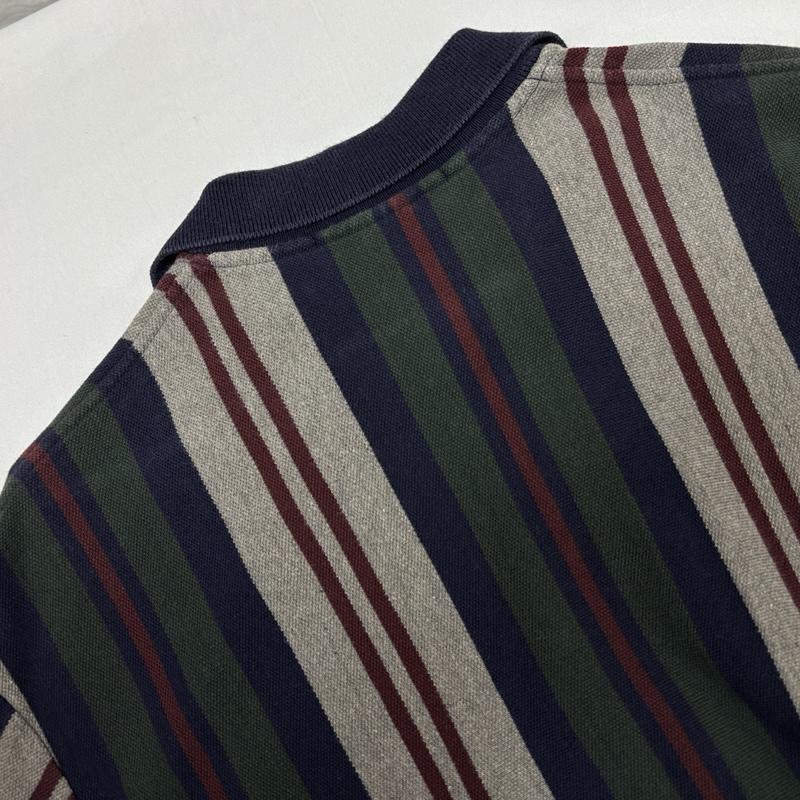 ポロバイラルフローレン Polo by RALPH LAUREN ポロシャツ 半袖 USA製 ストライプ 鹿の子 半袖 ポロシャツ M ストライプ メンズ USED 古着 中古 50167373
