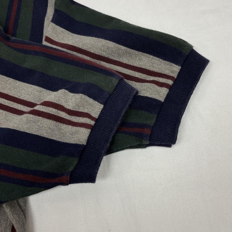 ポロバイラルフローレン Polo by RALPH LAUREN ポロシャツ 半袖 USA製 ストライプ 鹿の子 半袖 ポロシャツ M ストライプ メンズ USED 古着 中古 50167373
