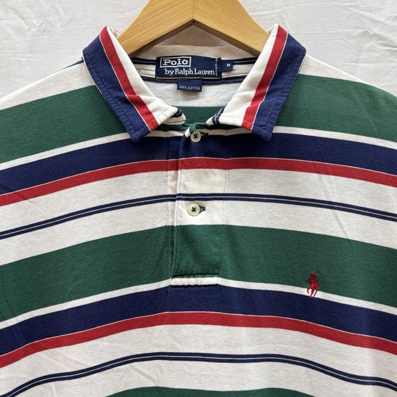 ポロバイラルフローレン Polo by RALPH LAUREN ポロシャツ 半袖 スリランカ製 ボーダー柄 半袖 ポロシャツ M ボーダー柄 メンズ USED 古着 中古 50167374