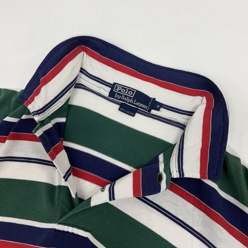 ポロバイラルフローレン Polo by RALPH LAUREN ポロシャツ 半袖 スリランカ製 ボーダー柄 半袖 ポロシャツ M ボーダー柄 メンズ USED 古着 中古 50167374