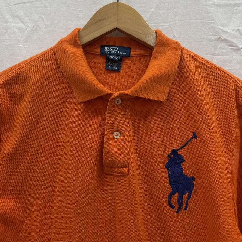 ポロバイラルフローレン Polo by RALPH LAUREN ポロシャツ 半袖 ビッグポニー 鹿の子 半袖 ポロシャツ XL 橙 / オレンジ / orange ボーイズ USED 古着 中古 50167375