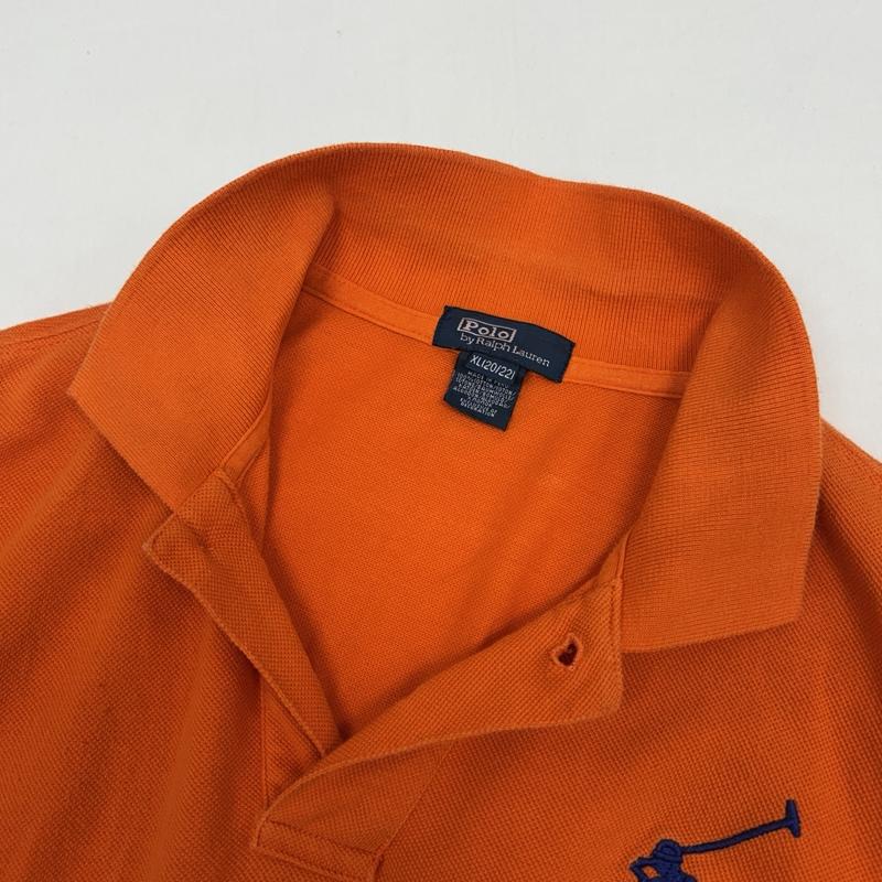 ポロバイラルフローレン Polo by RALPH LAUREN ポロシャツ 半袖 ビッグポニー 鹿の子 半袖 ポロシャツ XL 橙 / オレンジ / orange ボーイズ USED 古着 中古 50167375