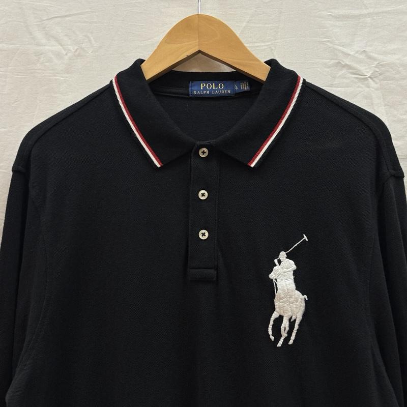 ポロラルフローレン POLO RALPH LAUREN ポロシャツ 長袖 ビッグポニー 鹿の子 長袖 ポロシャツ L 黒 / ブラック / black メンズ USED 古着 中古 50167376