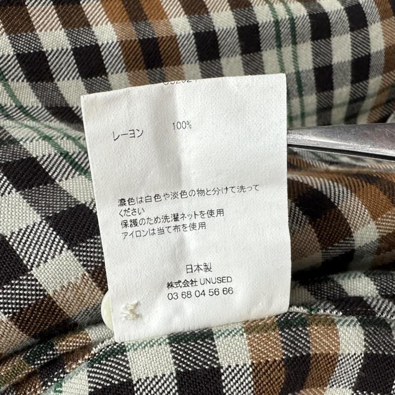 アンユーズド UNUSED シャツ、ブラウス 長袖 Rayon check shirt レーヨン チェック シャツ US2524 2 茶 / ブラウン / brown X マルチカラー / マルチカラー / multicolor メンズ USED 古着 中古 50167379