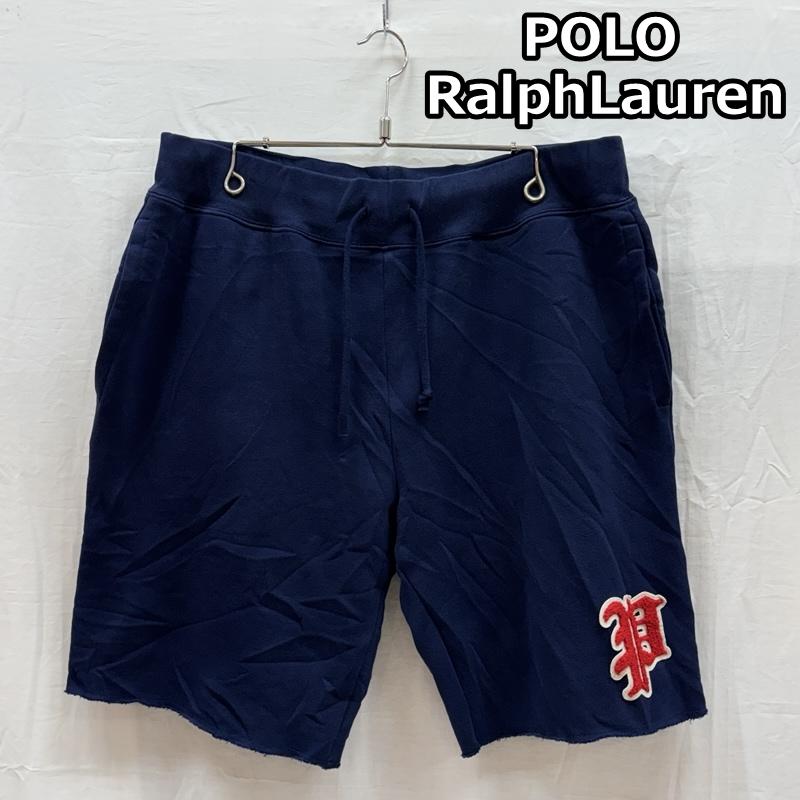 ポロラルフローレン POLO RALPH LAUREN パンツ ショートパンツ ロゴ ワッペン スウェット ハーフ ショート パンツ XL 紺 / ネイビー / navy メンズ USED 古着 中古 50167380