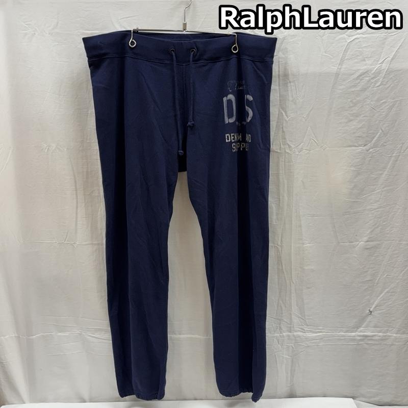 デニムアンドサプライラルフローレン DENIM & SUPPLYRALPHLAUREN ボトムス ボトムス ロゴ プリント スウェット トレーナーパンツ XL 紺 / ネイビー / navy メンズ USED 古着 中古 50167386