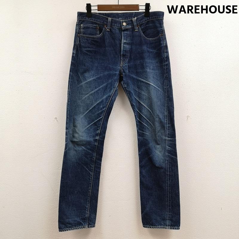 ウエアハウス WAREHOUSE パンツ デニム、ジーンズ 日本製 イエローライン ボタンフライ テーパード スリム デニム パンツ Lot 900 34 インディゴ / インディゴ / Indigo メンズ USED 古着 中古 50167391