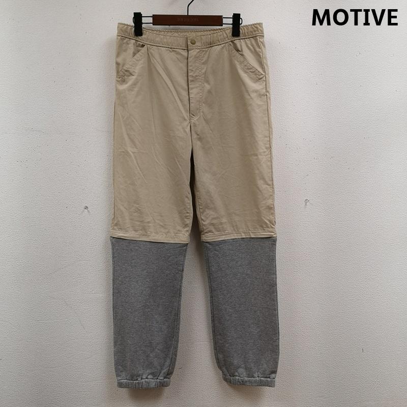 モーティブ MOTIVE パンツ チノパン 日本製 2WAY 2トーン 切り替え ドッキング イージーパンツ MT-P2K-L04 32インチ 灰 / グレー / gray X ベージュ / ベージュ / beige メンズ USED 古着 中古 50167395