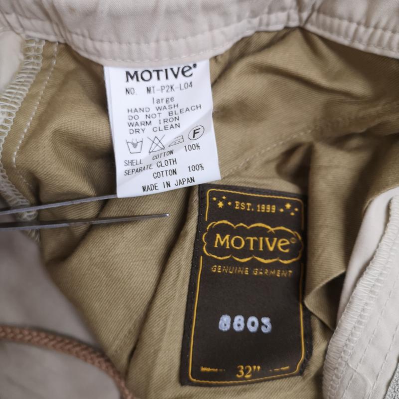 モーティブ MOTIVE パンツ チノパン 日本製 2WAY 2トーン 切り替え ドッキング イージーパンツ MT-P2K-L04 32インチ 灰 / グレー / gray X ベージュ / ベージュ / beige メンズ USED 古着 中古 50167395