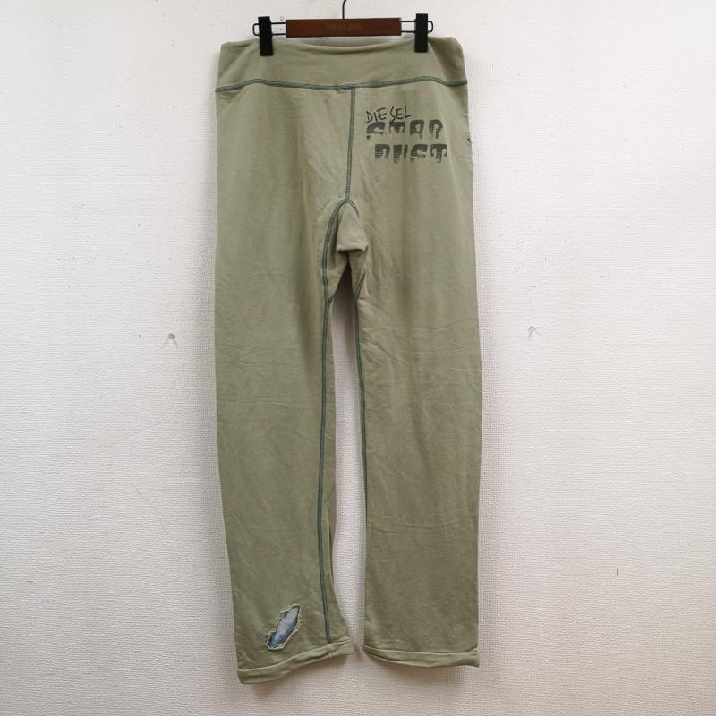 ディーゼル DIESEL パンツ チノパン ギリシャ製 フェード ステッチ ダメージ加工 スウェット イージー パンツ S カーキ / カーキ / khaki メンズ USED 古着 中古 50167397