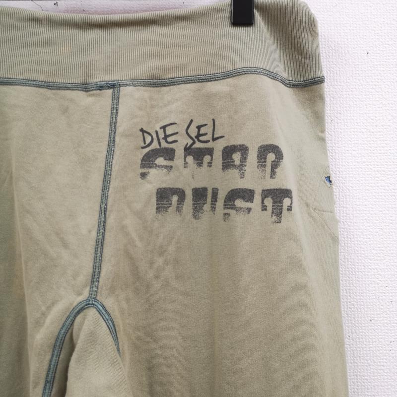 ディーゼル DIESEL パンツ チノパン ギリシャ製 フェード ステッチ ダメージ加工 スウェット イージー パンツ S カーキ / カーキ / khaki メンズ USED 古着 中古 50167397