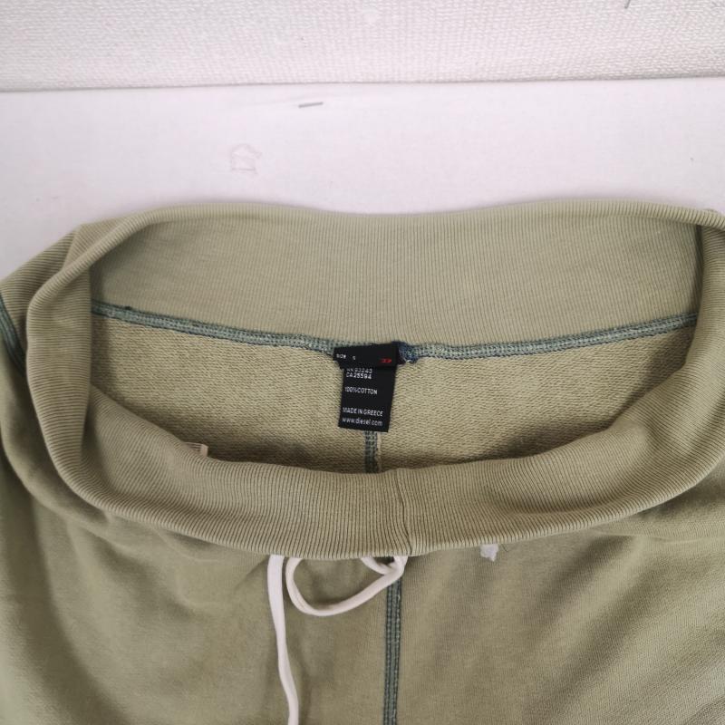 ディーゼル DIESEL パンツ チノパン ギリシャ製 フェード ステッチ ダメージ加工 スウェット イージー パンツ S カーキ / カーキ / khaki メンズ USED 古着 中古 50167397