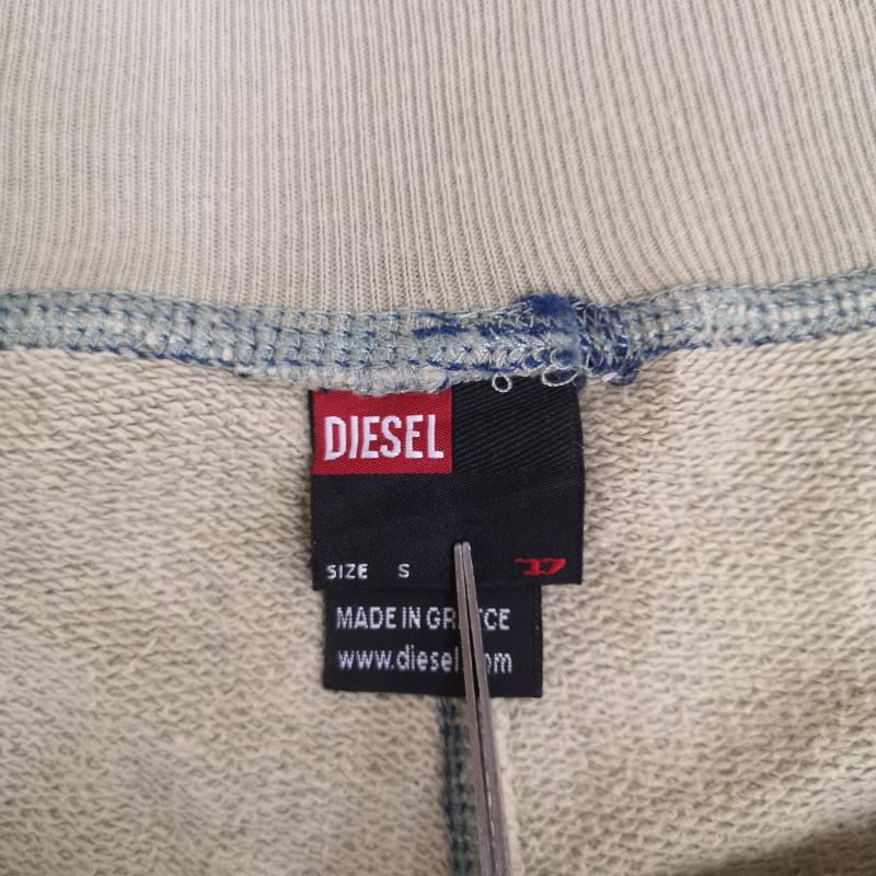 ディーゼル DIESEL パンツ チノパン ギリシャ製 フェード ステッチ ダメージ加工 スウェット イージー パンツ S カーキ / カーキ / khaki メンズ USED 古着 中古 50167397