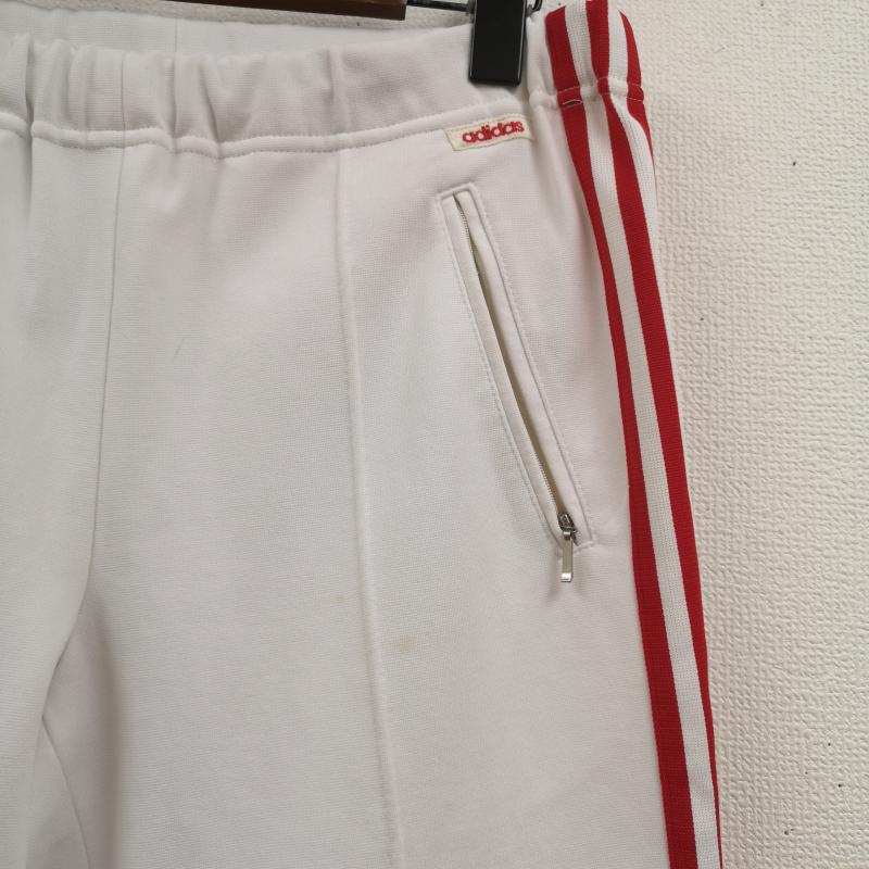 アディダス adidas パンツ スラックス old adidas 3本線 スリーストライプス ピンタック ウエストゴム ジャージ トラックパンツ L 白 / ホワイト / white X 赤 / レッド / red メンズ USED 古着 中古 50167398