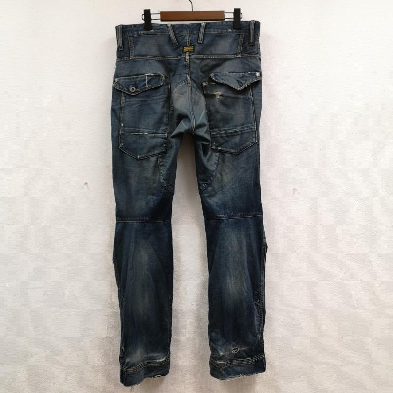 ジースターロゥ G-STAR RAW パンツ デニム、ジーンズ 3301 ニーパッチ 立体裁断 ミリタリー ワーク テーパード ジーンズ デニム パンツ インディゴ / インディゴ / Indigo メンズ USED 古着 中古 50167399