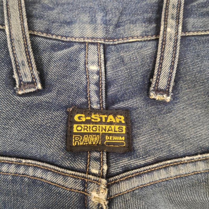 ジースターロゥ G-STAR RAW パンツ デニム、ジーンズ 3301 ニーパッチ 立体裁断 ミリタリー ワーク テーパード ジーンズ デニム パンツ インディゴ / インディゴ / Indigo メンズ USED 古着 中古 50167399