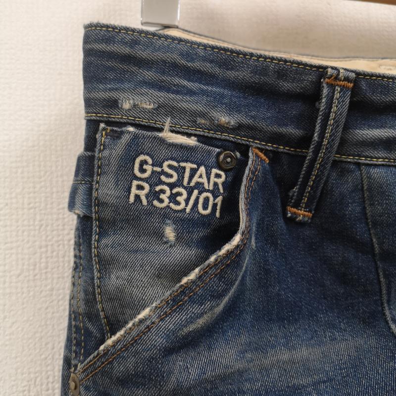 ジースターロゥ G-STAR RAW パンツ デニム、ジーンズ イタリア製 ニーパッチ ワーク 立体裁断 トレイル 5620 テーパード デニム パンツ 32インチ インディゴ / インディゴ / Indigo メンズ USED 古着 中古 50167400