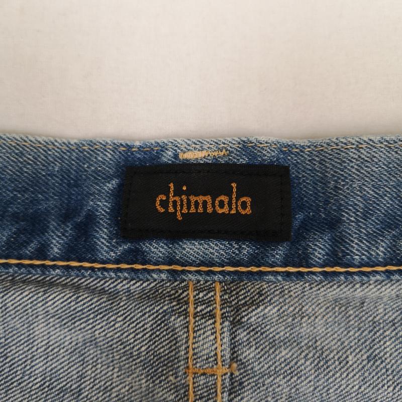 チマラ chimala パンツ デニム、ジーンズ 日本製 赤耳 セルビッチ ボタンフライ ダメージ加工 ジーンズ デニム パンツ 28インチ インディゴ / インディゴ / Indigo メンズ USED 古着 中古 50167401