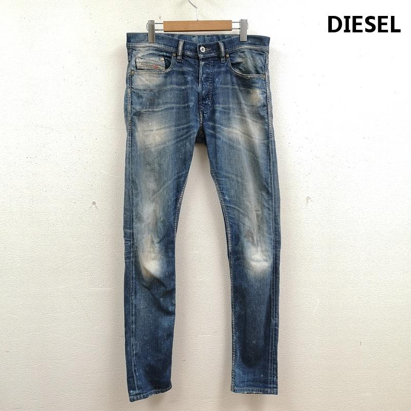 ディーゼル DIESEL パンツ デニム、ジーンズ イタリア製 TEPPHAR ボタンフライ スリム キャロット ジーンズ デニム パンツ 30インチ インディゴ / インディゴ / Indigo メンズ USED 古着 中古 50167403