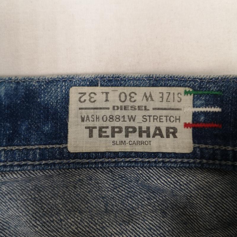 ディーゼル DIESEL パンツ デニム、ジーンズ イタリア製 TEPPHAR ボタンフライ スリム キャロット ジーンズ デニム パンツ 30インチ インディゴ / インディゴ / Indigo メンズ USED 古着 中古 50167403