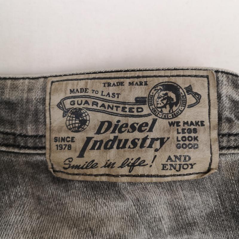 ディーゼル DIESEL パンツ デニム、ジーンズ イタリア製 Y2K ウォッシュ加工 スリム スキニー デニム パンツ THANAZ 30インチ 黒 / ブラック / black X 灰 / グレー / gray メンズ USED 古着 中古 50167404